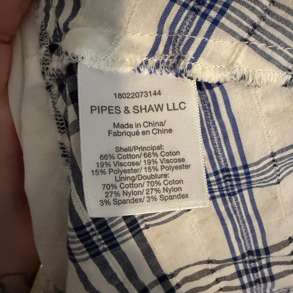 Veronica Beard White and Blue Plaid Ruffle Mini Skirt - Picture 6 of 6